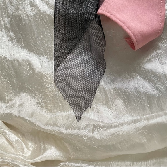 Pink and black one-shoulder asymmetrical formal dress with slit - Picture 14 of 15